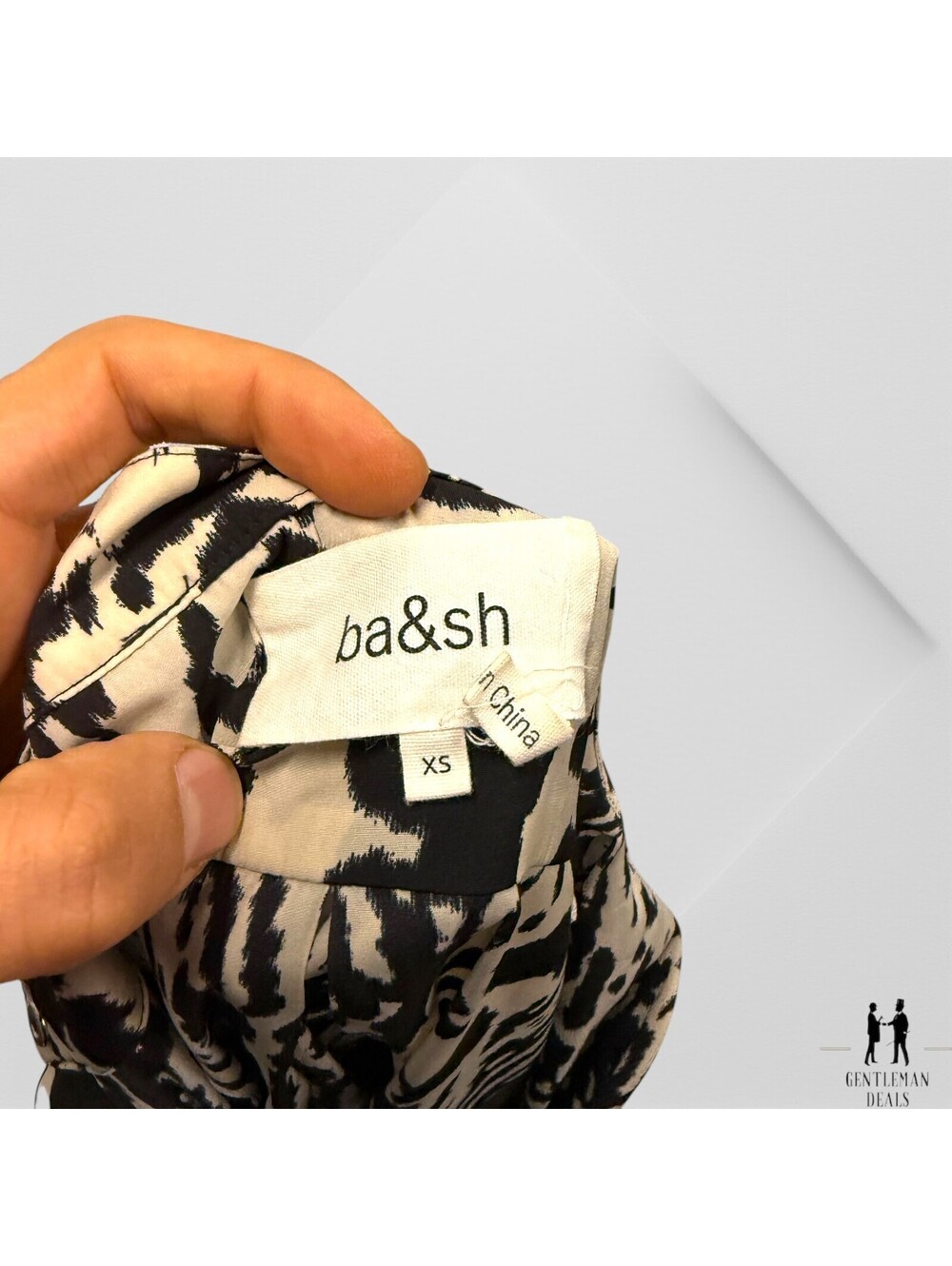Bash Paris Ba&sh Opus Black White Printed Blouse Top Size XS Silk - Picture 3 of 13